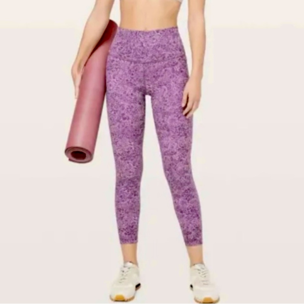 Lululemon Align Leggings Arabesque Antoinette Smoke Quartz Purple Floral